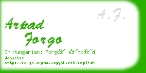 arpad forgo business card